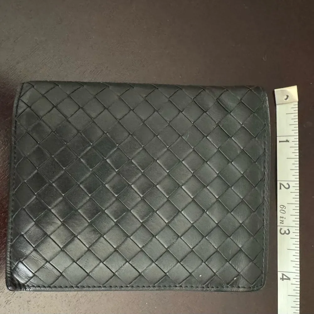Bottega Veneta Black Intrecciato Leather Bifold Wallet